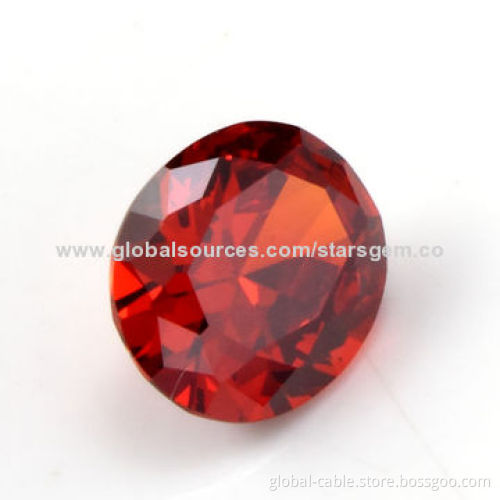Oval Shape Garnet Color CZ Gemstones, Various Size and ShapeNew
